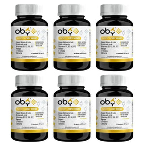 Pack Nootrópicos, Melena de Leon, Bacopa, L-Tirosina, Cúrcuma y Vitamina B12, B1, B2, B6 | OBY Nootroby Mind oby.mx
