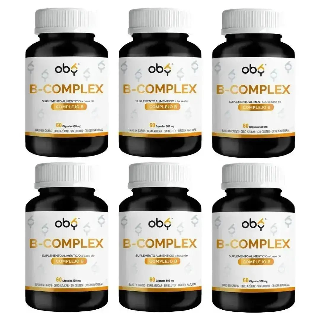 Pack de 6 frascos: OBY B Complex | Complejo B completo - oby.mx