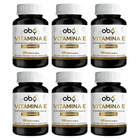 Pack de 6 frascos: OBY Vitamina E |  Vitaminas para mujer y hombre Fast Bundle