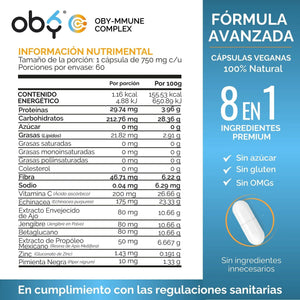 *Obymmune Complex 8 en 1 Defensas (60 cápsulas) oby.mx