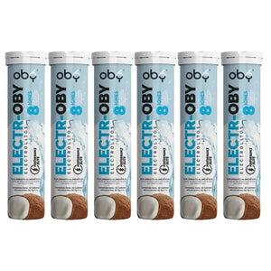Oby Electrolitos 8 iones | 10 Tabletas efervescentes Sabor Coco | Electroby oby.mx