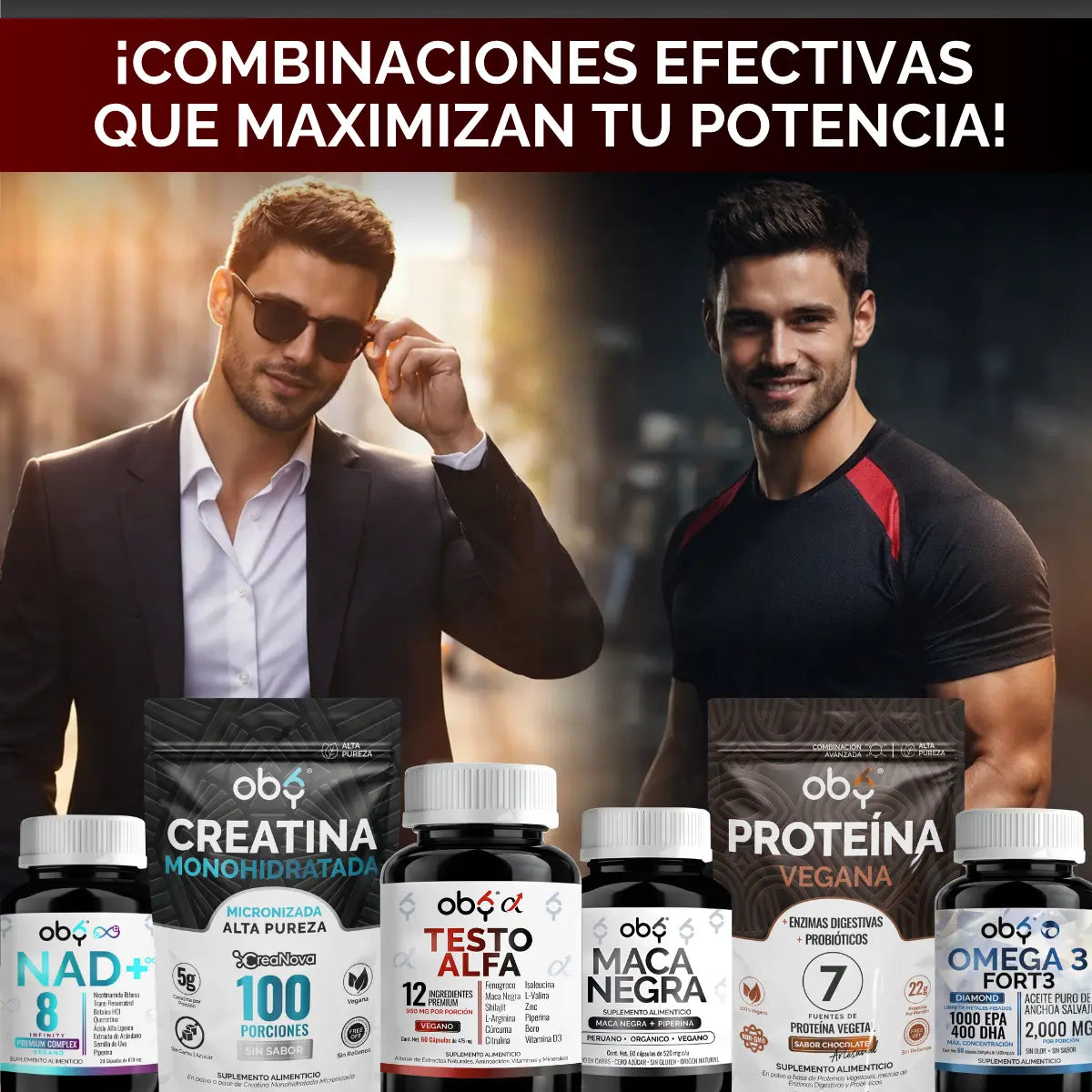 Multivitamínico Hombre 12 ingredientes 60 cápsulas oby.mx