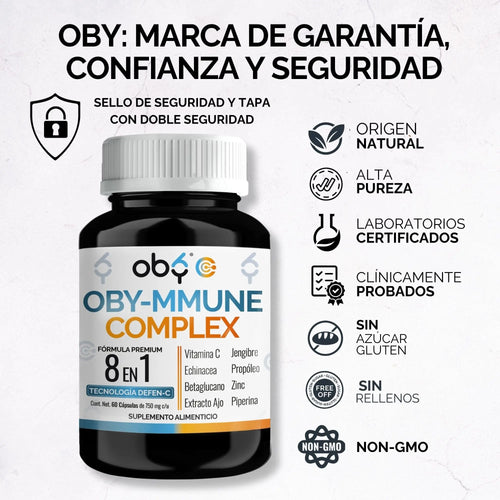 *Obymmune Complex 8 en 1 Defensas (60 cápsulas) oby.mx