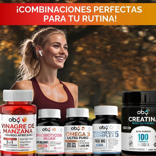 Gomitas de Vinagre de Manzana OBY | Formula 3 en 1 con Mango Africano y Acido Folico | Veganas Sin Azucar  | Suplemento Alimenticio | 60 Gomitas oby.mx