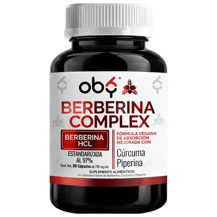 Berberina con Cúrcuma y Piperina 60 cápsulas oby.mx