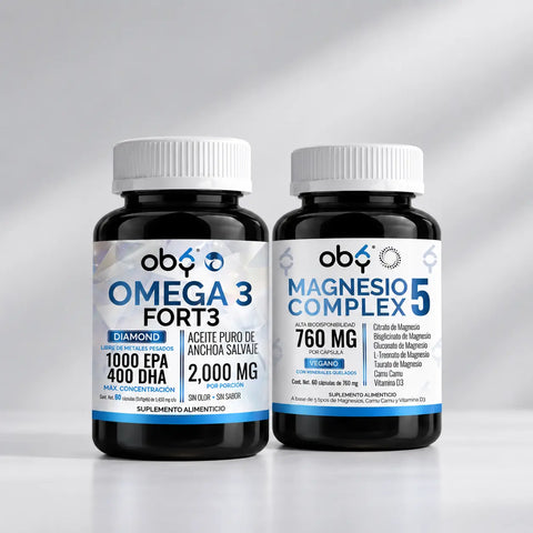 Pack: Magnesio Complex 60 cápsulas  + Omega 3 Diamond 60 Softgels Fast Bundle