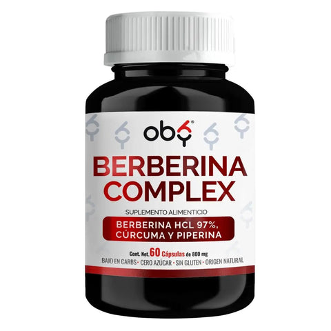 OBY Berberina Pura con Cúrcuma y Pimienta Negra | 60 cápsulas $̶6̶4̶9̶.̶0̶0̶ oby.mx