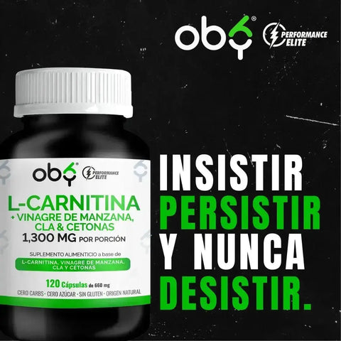 OBY L Carnitina con Vinagre de manzana, CLA y cetonas | 120 Cápsulas oby.mx