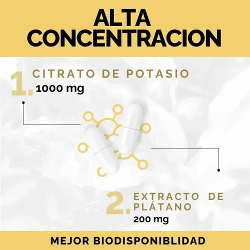 OBY Citrato de Potasio Enriquecido con Plátano |180 Cápsulas oby.mx