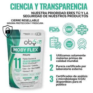 Colágeno Hidrolizado I, II, III y Marino 50 porciones oby.mx