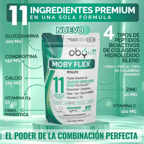 Colágeno Hidrolizado I, II, III y Marino 50 porciones oby.mx