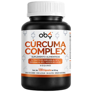 Cúrcuma Orgánica con Aceite de Coco 120 cápsulas oby.mx