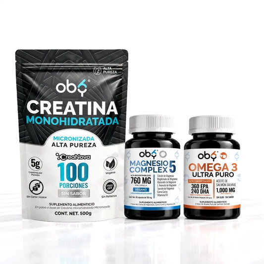 Pack: Creatina Monohidratada + Magnesio Complex + Omega 3 Ultra Puro Fast Bundle