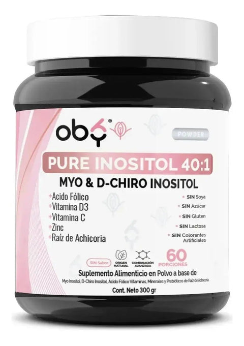 OBY Pure Inositol 40:1 Polvo 300g bote oby.mx