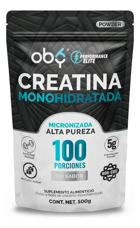 Oby Creatina Monohidratada Micronizada Pura Polvo 500g oby.mx