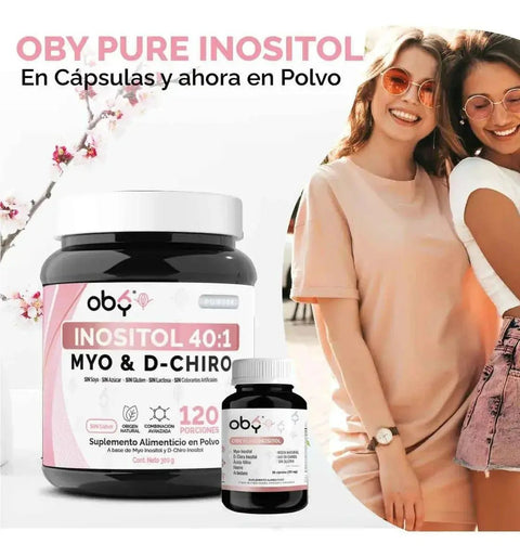 Oby Inositol Ultra con Myo y D-Chiro Inositol Ratio 40:1 300gr bote oby.mx