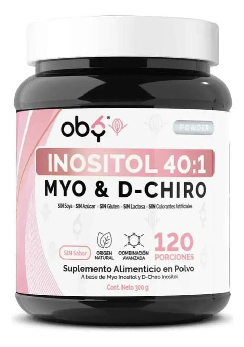 Oby Inositol Ultra con Myo y D-Chiro Inositol Ratio 40:1 300gr bote oby.mx