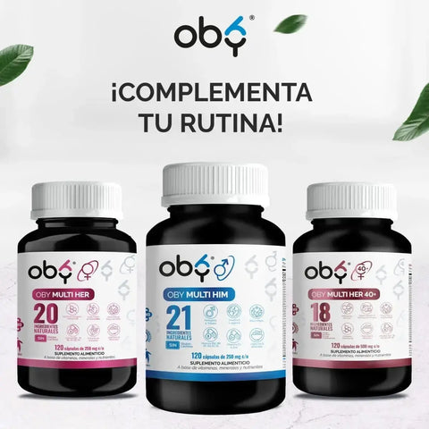 2x1 Solo por 24 Hrs. ¬°OFERTA FLASH! | OBY MULTI HIM Multivitaminico HOMBRE, 21 Vitaminas, Aminoacidos, Minerales y Nutrientes. 120 caps por cada frasco oby.mx