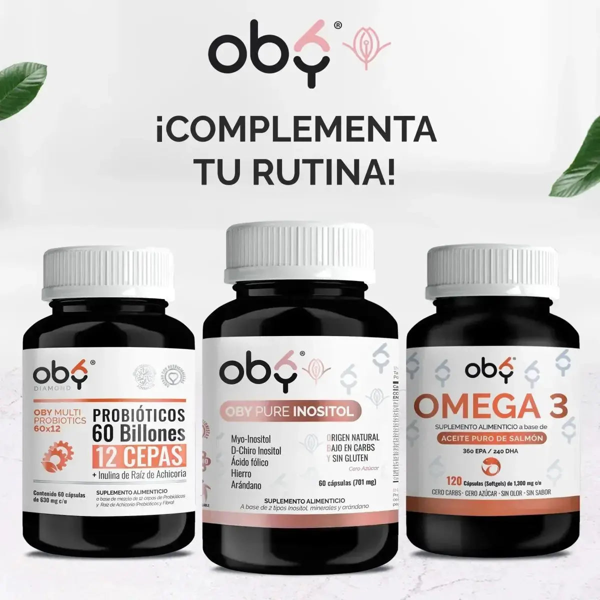 OBY Pure Inositol con Myo y D-Chiro Inositol + Ácido Fólico, Hierro y Extracto Arándano | Capsulas $̶3̶9̶9̶.̶0̶0̶ oby.mx