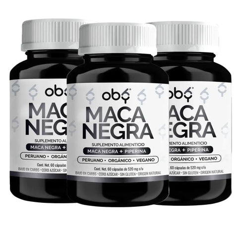 Pack de 3 frascos: Oby Maca Negra | 60 cápsulas Fast Bundle