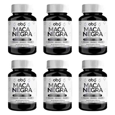 Pack de 6 frascos: Oby Maca Negra | 60 cápsulas Fast Bundle