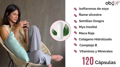 OBY MULTI Vitaminas Mujer +40 Meno & Pre: Isoflavonas, Onagra, Ñame, Vitaminas y Minerales oby.mx
