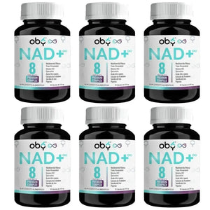 Pack de 6 Frascos: OBY NAD+ Infinity | Potenciado 8 Ingredientes: Nicotinamida Ribosa, Resveratrol | 100% Vegano | 30 caps Fast Bundle