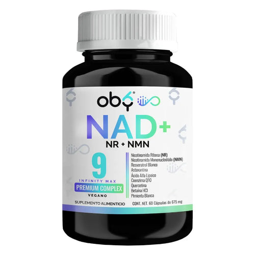 *NAD+ con NMN y NR Premium 9 Ingredientes (60 cápsulas) oby.mx