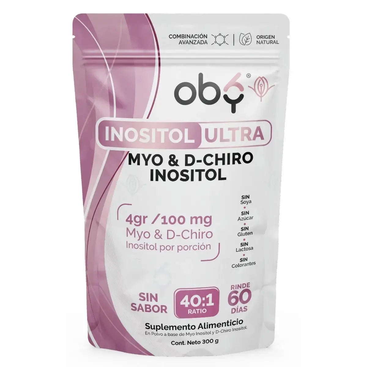 Myo y D-Chiro Inositol Ratio 40:1 Polvo 60 porciones oby.mx