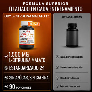 L Citrulina Malato 2:1 180 cápsulas oby.mx