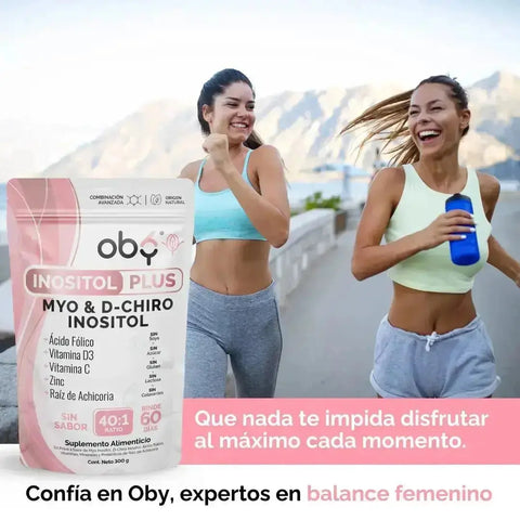 Oby Inositol Plus Myo y D-Chiro Inositol Ratio 40:1 + Acido Folico, Prebioticos, Vitaminas y Zinc | Polvo Sin Sabor oby.mx