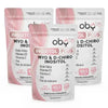 Pack de 3 Pouch: Oby Inositol Plus Myo y D-Chiro Inositol Ratio 40:1 + Acido Folico, Prebioticos, Vitaminas y Zinc | Polvo Sin Sabor