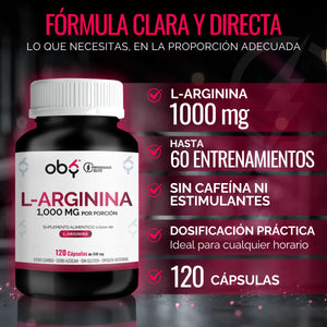 L-Arginina 120 cápsulas oby.mx