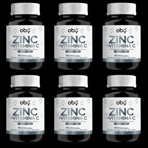 Pack de 6 frascos: OBY Zinc Puro + Vitamina C | 60 cápsulas Fast Bundle