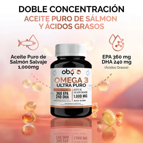 *Omega 3 Aceite Puro de Salmón Salvaje (60 cápsulas) oby.mx