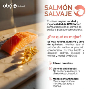 *Omega 3 Aceite Puro de Salmón Salvaje (60 cápsulas) oby.mx