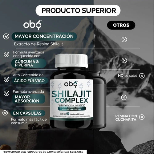 Shilajit Complex Ultra Puro Del Himalaya | 60 Cápsulas oby.mx