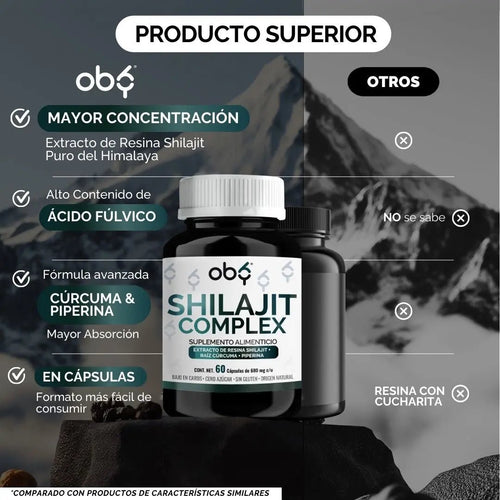 Shilajit Complex Ultra Puro Del Himalaya | 60 Cápsulas oby.mx