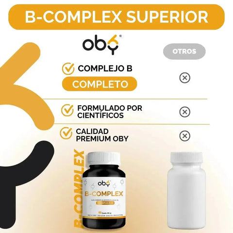 OBY B Complex | Complejo B completo | 60 cápsulas oby.mx