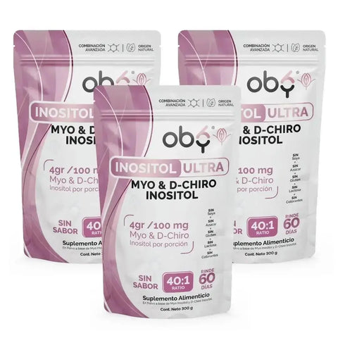 Oby Inositol Puro Ultra - Myo y D-Chiro Inositol 40:1 oby.mx