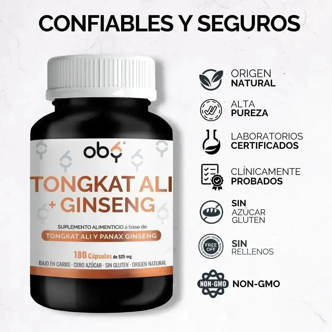 OBY Tongkat Ali + Ginseng | 180 Cápsulas $̶5̶9̶9̶.̶0̶0̶ oby.mx