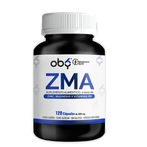 OBY ZMA Zinc, Citrato de Magnesio, Vitamina B6 | 120 Cápsulas | Suplemento Alimenticio oby.mx