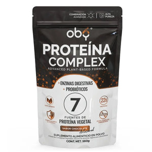 Proteina Complex Chocolate Artesanal | 7 Fuentes vegetales + Probioticos + Enzimas | Alta Absorción y Digestión Ligera Sin Lácteos | Polvo Vegana oby.mx