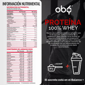 Proteína Whey con Creatina Sabor Chocolate 1.25g oby.mx