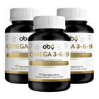 Pack de 3 frascos: OMEGA 3 6 9 + Vitamina E | 3 aceites puros: Salmon, Linaza, Olivo