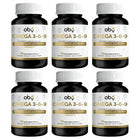 Pack de 6 frascos: OMEGA 3 6 9 + Vitamina E | 3 aceites puros: Salmon, Linaza, Olivo Fast Bundle