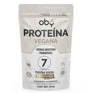Proteina Complex Vainilla Mexicana | 7 Fuentes vegetales + Probioticos + Enzimas | Alta Absorción y Digestión Ligera Sin Lácteos | Polvo Vegana oby.mx