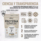 Proteina Complex Vainilla Mexicana | 7 Fuentes vegetales + Probioticos + Enzimas | Alta Absorción y Digestión Ligera Sin Lácteos | Polvo Vegana oby.mx