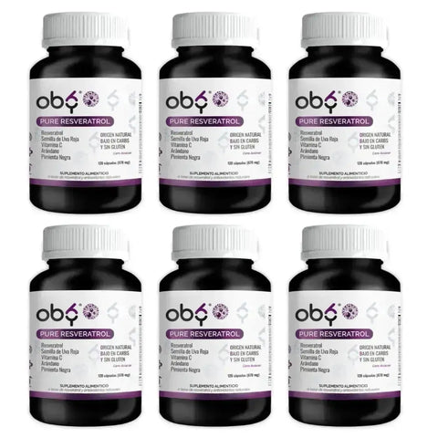 OBY Pure Resveratrol | Resveratrol más Semilla de Uva, Vitamina C, Arándano y Pimienta Negra | Cápsulas de 670 mg oby.mx
