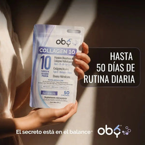 Colageno Hidrolizado 10 Tipos | OBY Collagen 10 Polvo 500g | Frutos Rojos oby.mx